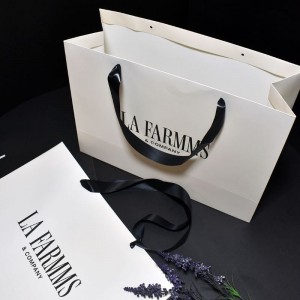 Elegante borsa Kraft con manico anastro